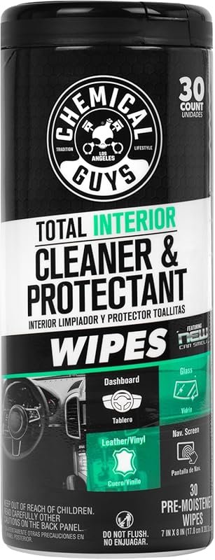 Chemical Guys Total Interior Wipes – Clean and Protect Dashboards, Lea
