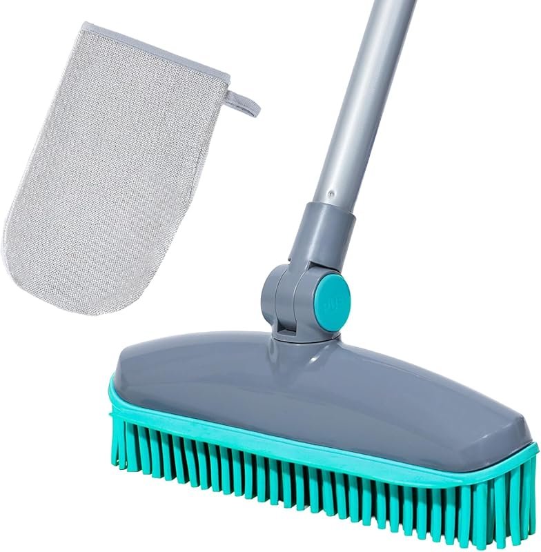 180°Rotating Rubber Broom with Squeegee for Pet Hair, 50