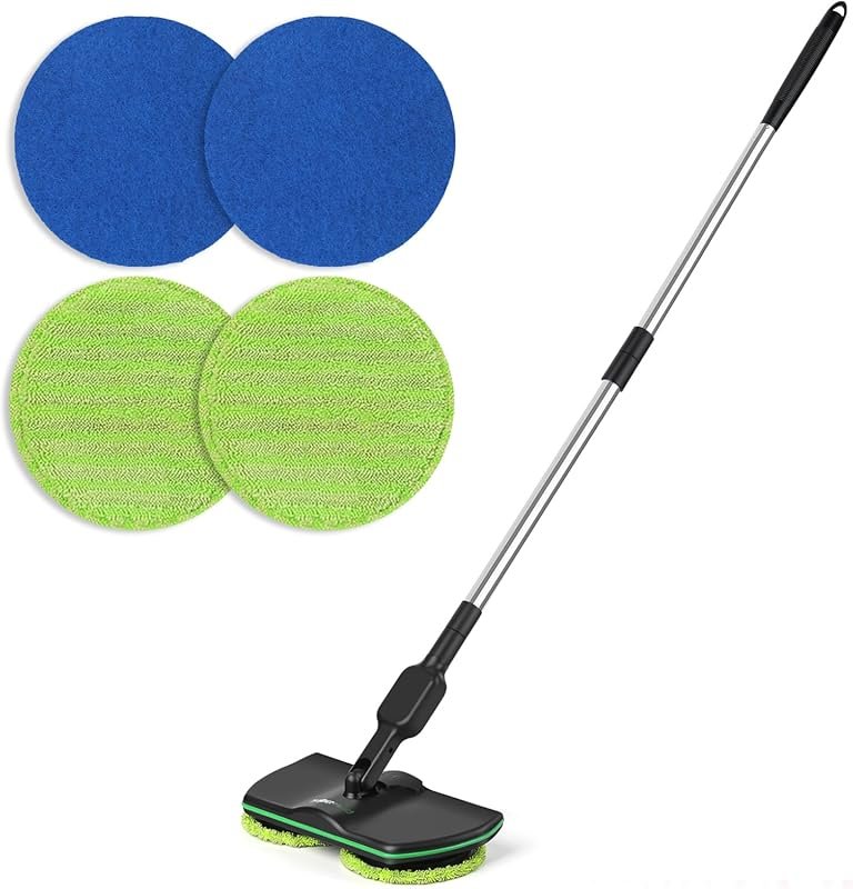 Battery Cordless Electric Mop,13-Inch Max Cleaning Pad Electric Spin M