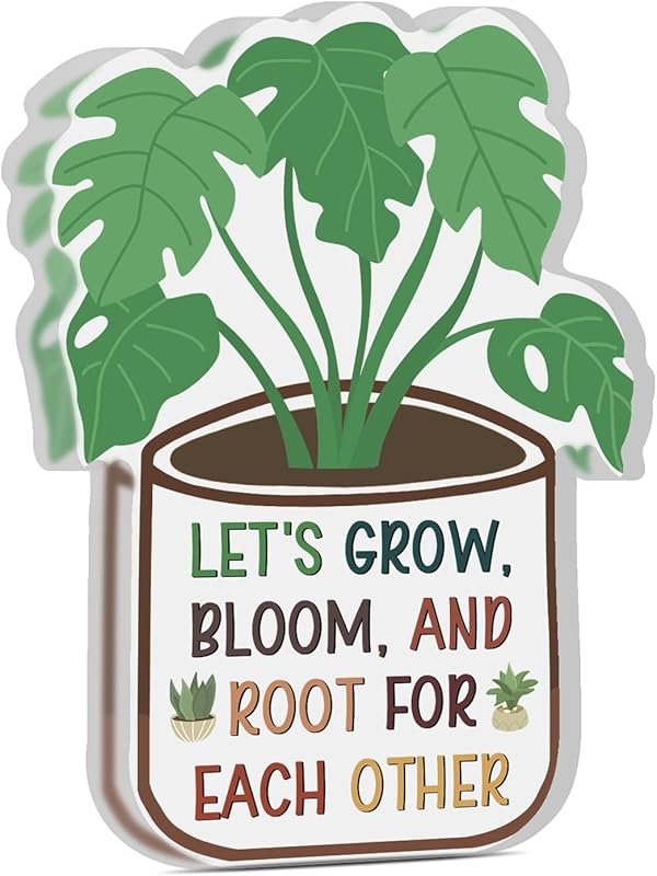 Putuo Decor Inspirational Acrylic Plant Sign – Motivational Desk Acces