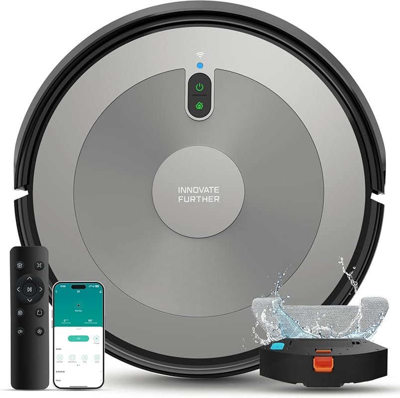 Robot Vacuum and Mop Combo with 5000Pa Suction, Brushless Motor, Tangl