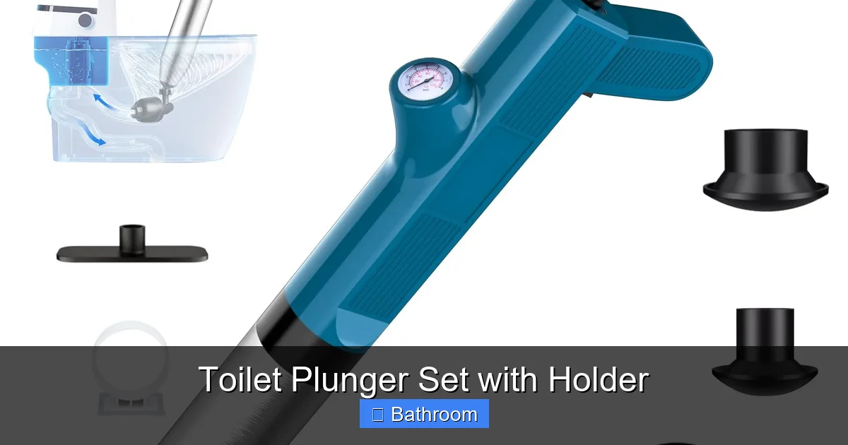 Toilet Plunger Set with Holder