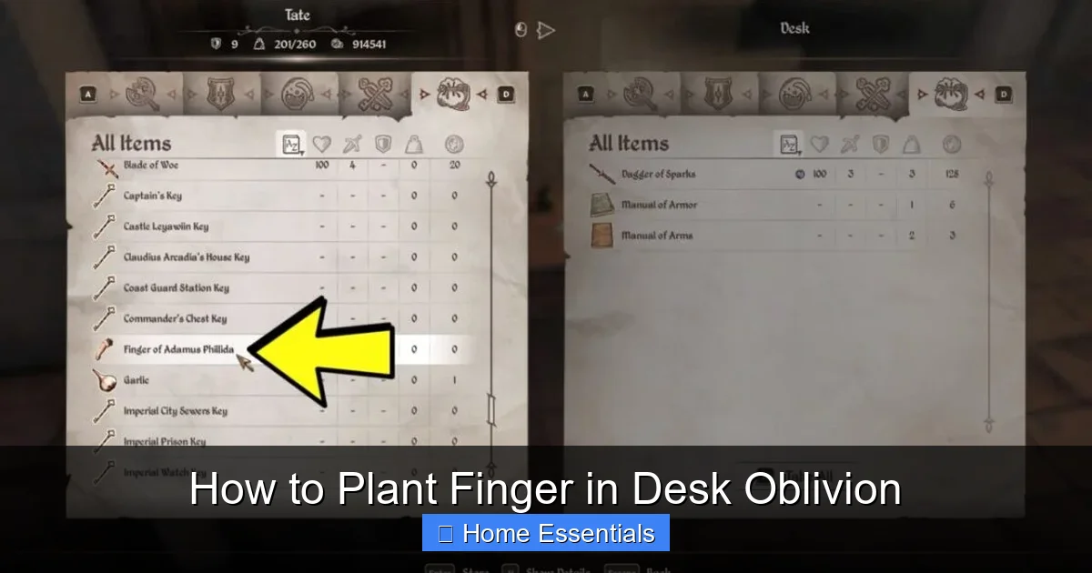 How to Plant Finger in Desk Oblivion