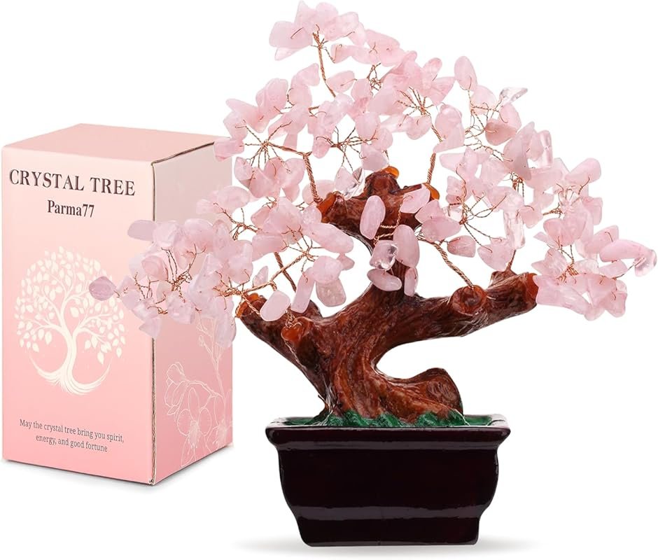 Parma77 Feng Shui Rose Quartz Money Tree for Wealth and Luck – Healing