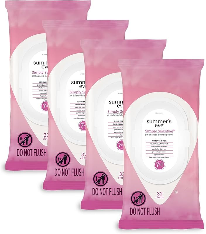 Summer's Eve Simply Sensitive Feminine Wipes with Micellar Water, pH-B