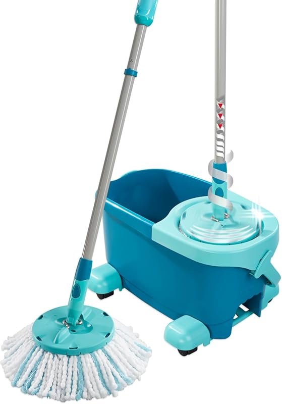 Leifheit Clean Twist Spin Mop and Bucket Set with Rollers, Telescopic 