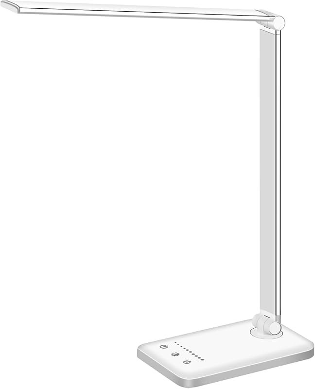 White crown First-Generation LED Desk Lamp: Dimmable with USB Charging