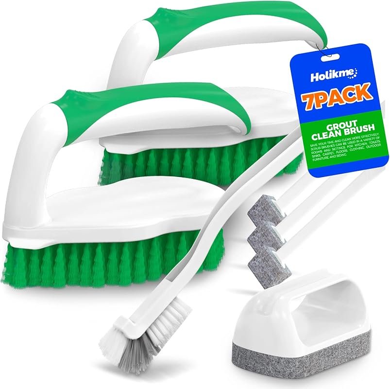 Holikme 7-Pack Deep Cleaning Brush Set with Scrub Pads & Scraper Tips 