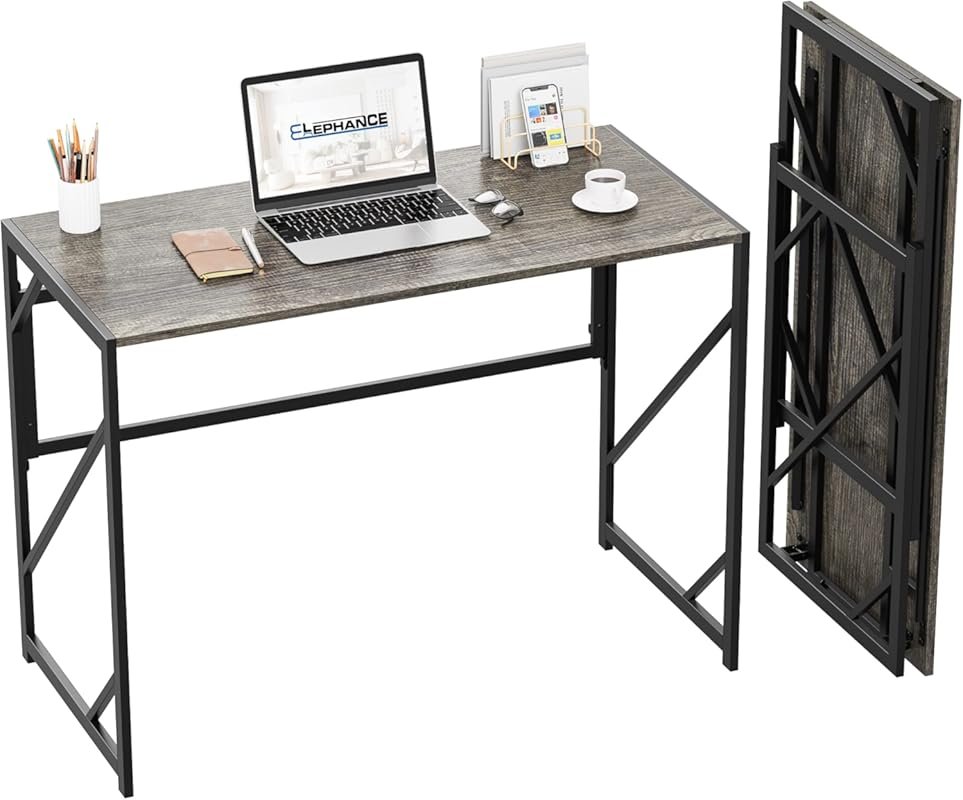 Elephance Folding Desk – Writing Computer Desk for Home Office, No-Ass
