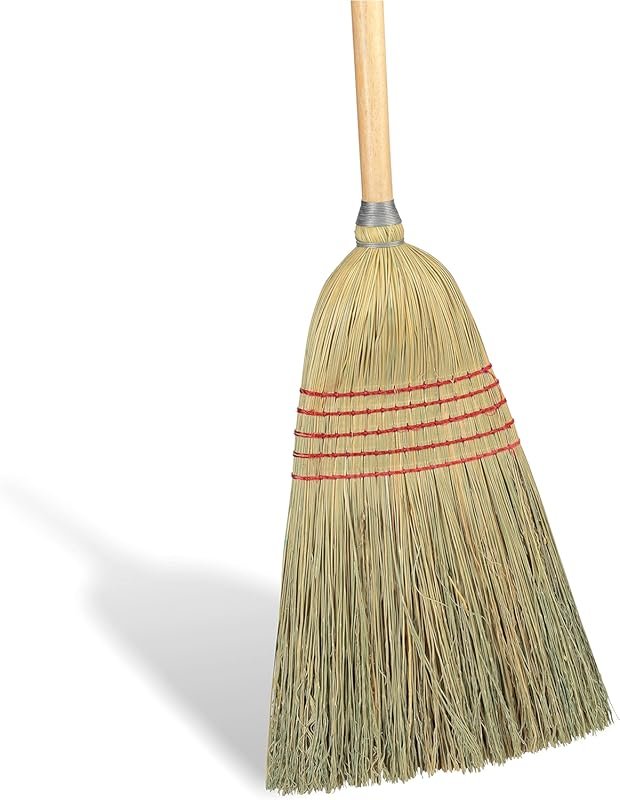 Professional 10-Inch Standard Corn Broom with Natural Fibers for Heavy