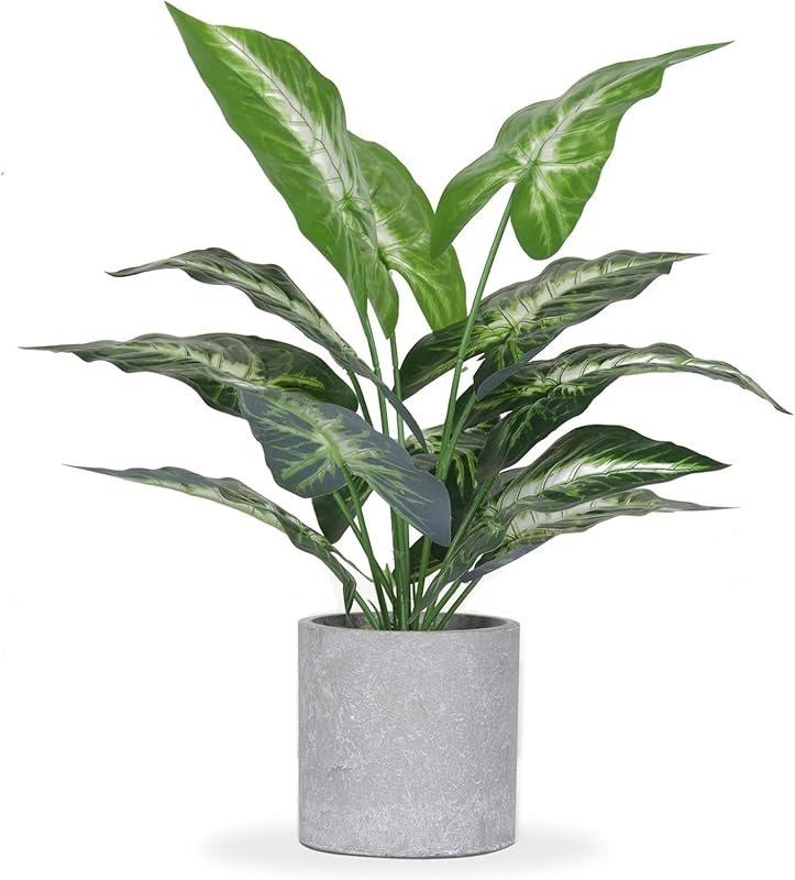 16-Inch Small Artificial Tropical Faux Plants for Indoor Office Desk S