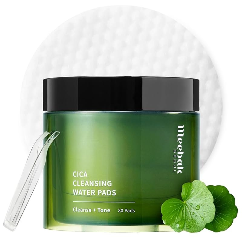 Meebak Cica Cleansing Pads Micellar Water Makeup Remover Wipes Exfolia