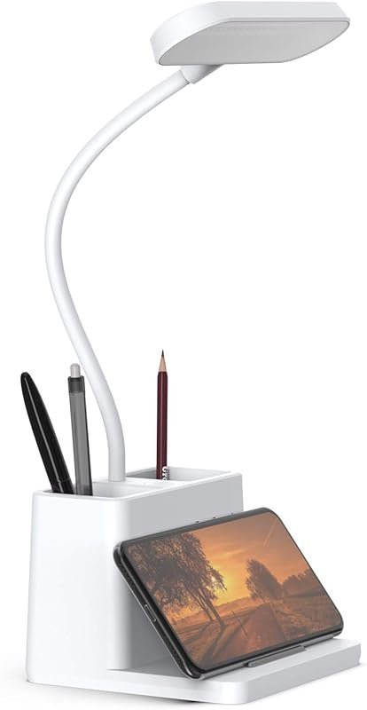 AXX Rechargeable LED Desk Lamp with Pen Holder, Gooseneck for Home Off