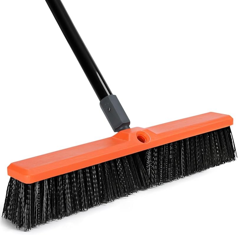 TreeLen 18-Inch Heavy Duty Push Broom for Outdoor Cleaning Dirt, Sand,