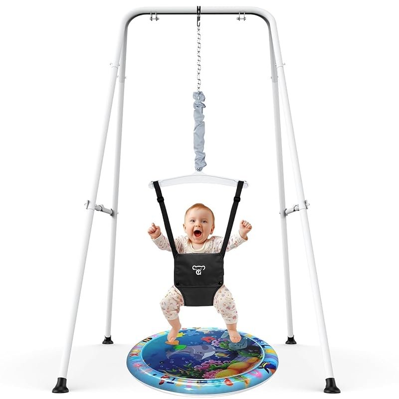 G TALECO GEAR Baby Jumper with Stand, Portable Baby Bouncer & Exercise