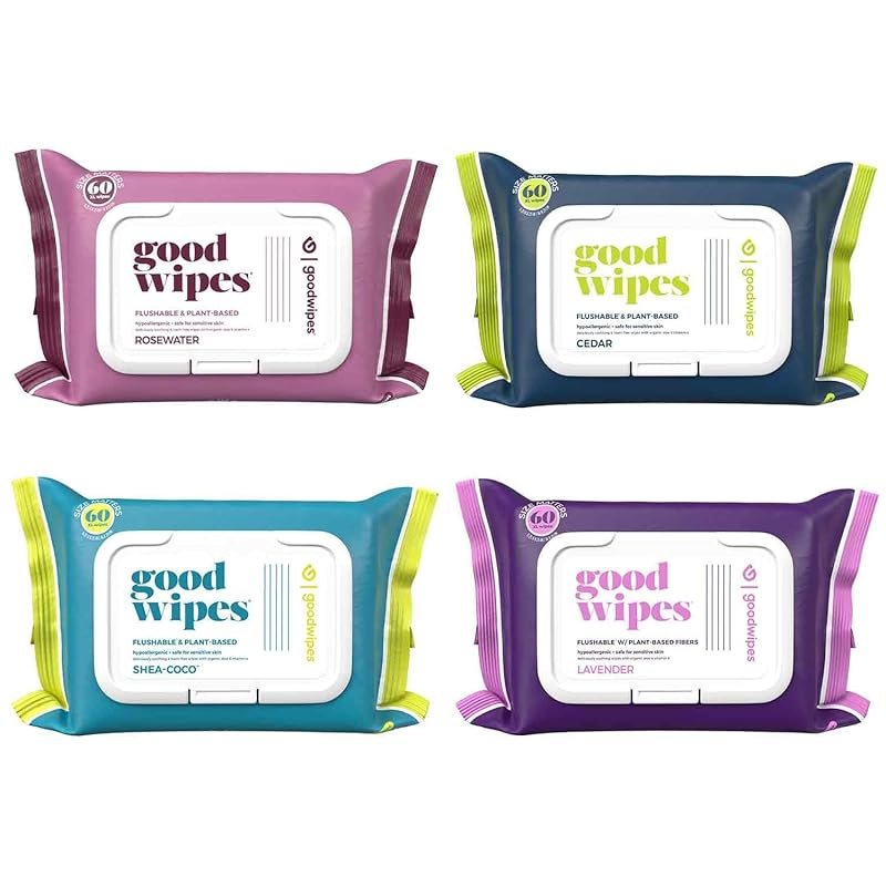 goodwipes Flushable Wipes – Extra Large Adult Wet Wipes for Women Men,