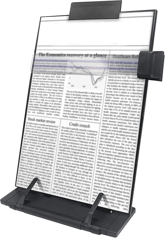 Keenjorika Document Book Holder - 7 Adjustable Positions, Black Paper 