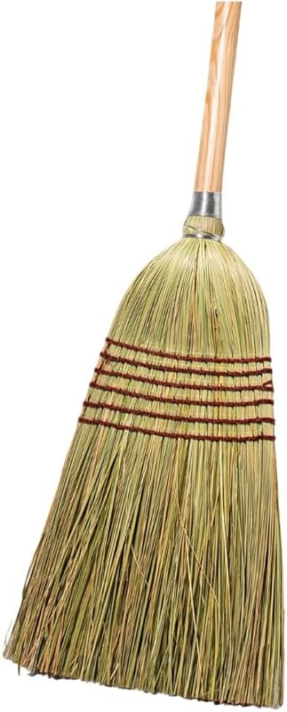 Durable Corn Broom with Wood Handle for Indoor/Outdoor Use, Features 1