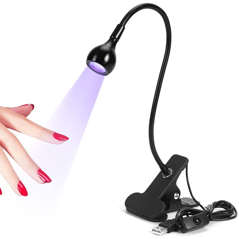 SAVILAND Gooseneck LED UV Nail Flash Cure Lamp with Securing Clip for 