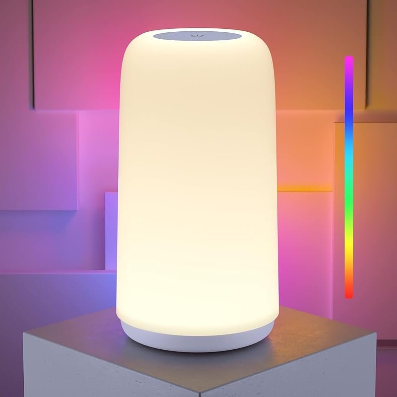 Touch Bedside Lamp: RGB mode, 3-way dimmable, warm white multi-color L