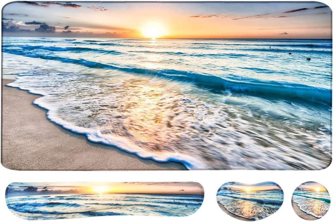 4-in-1 Gaming Mouse Pad with Keyboard Wrist Rest - Waterproof Extended