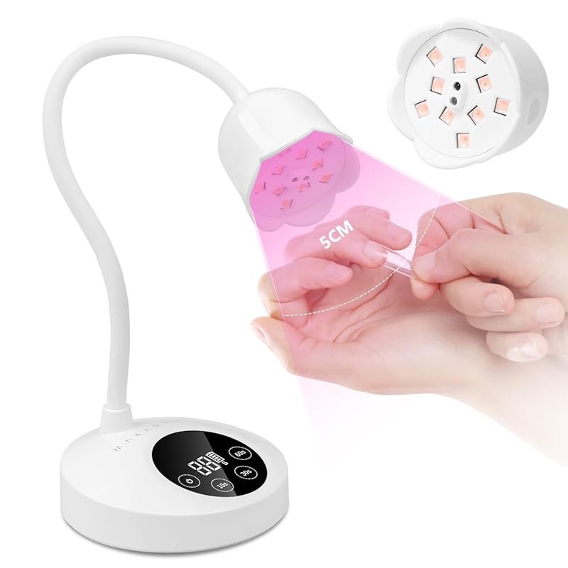Makartt Mini UV Nail Lamp 30mW/cm² Rechargeable 4 Timers, Auto Sensor,