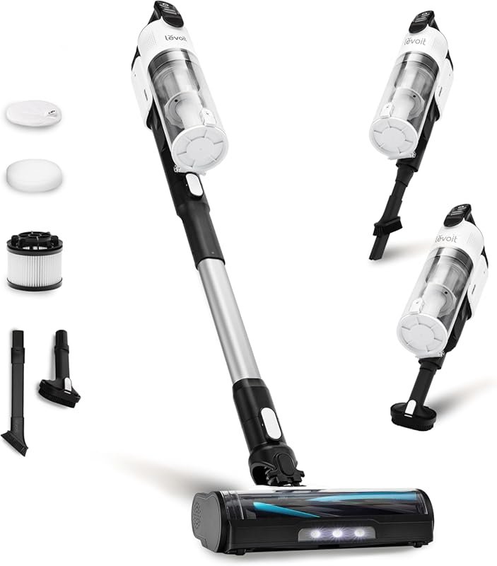 LEVOIT Cordless Stick Vacuum: Tangle-Resistant, 50 Min Runtime, Powerf