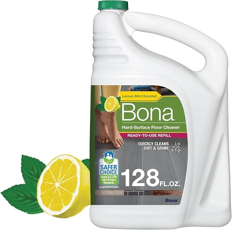 Bona Multi-Surface Floor Cleaner Refill – 128 fl oz Lemon Mint Residue
