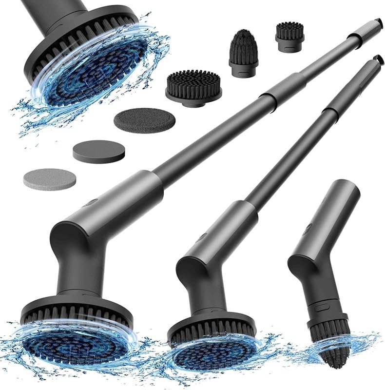 HOTO Cordless Electric Spin Scrubber, IPX7 Waterproof Bathroom Cleanin