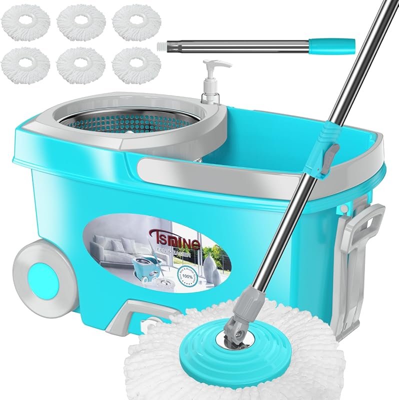 FunClean Spin Mop and Bucket with Wringer for Home: 360° Spinning Mopp