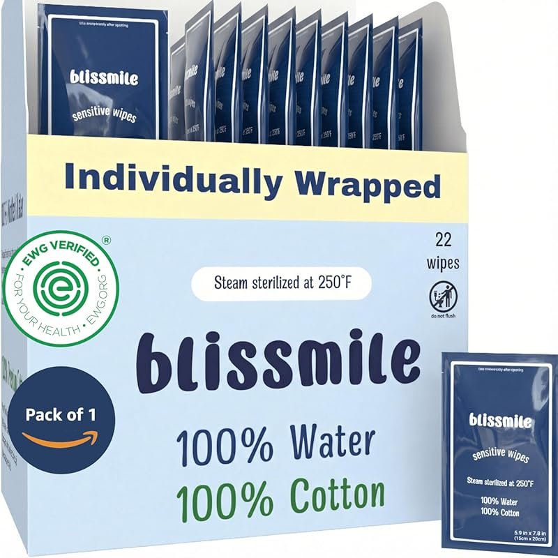 Blissmile Travel Wet Wipes Made from 100% Water & Cotton - Fragrance-F