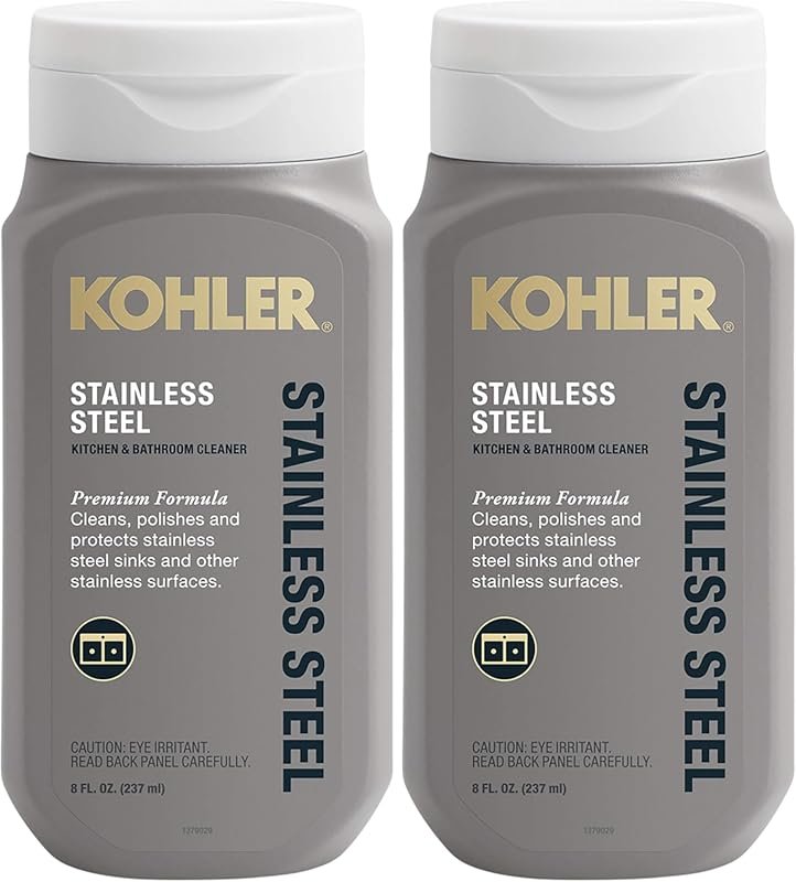KOHLER K-23729-NA Stainless Steel Cleaner: 8 fl oz bottle, pack of 2, 