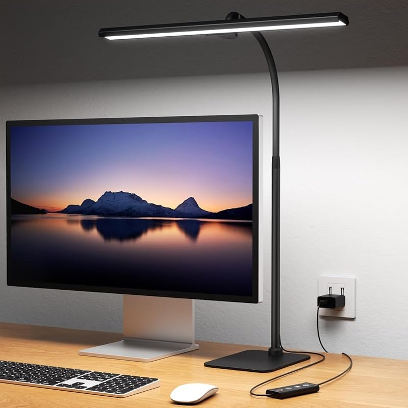 Kary LED Desk Lamp for Home Office, Tall Desk Light with Base, Flexibl