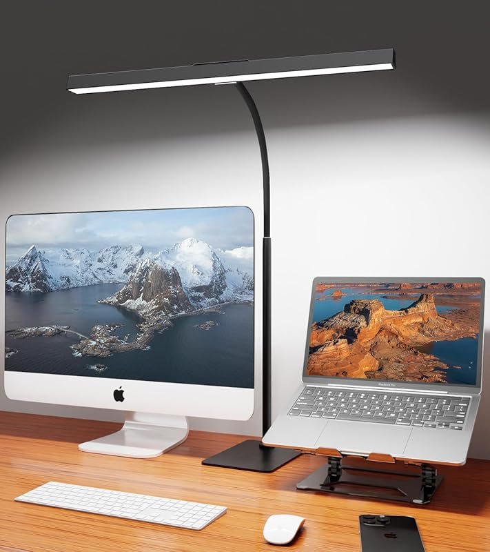 Desk Lamp Base Eye-Caring Adjustable Gooseneck 12W USB Adapter Touch 5