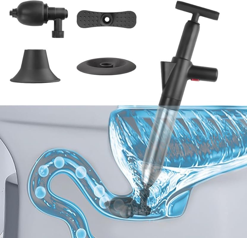 High Pressure Toilet Plunger with Barometer Air Plunger Heavy Duty for