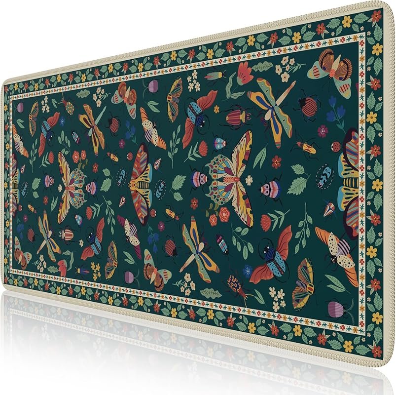 iCasso XXL Large Desk Mat - Cute Anti-Slip Mousepad with Stitched Edge