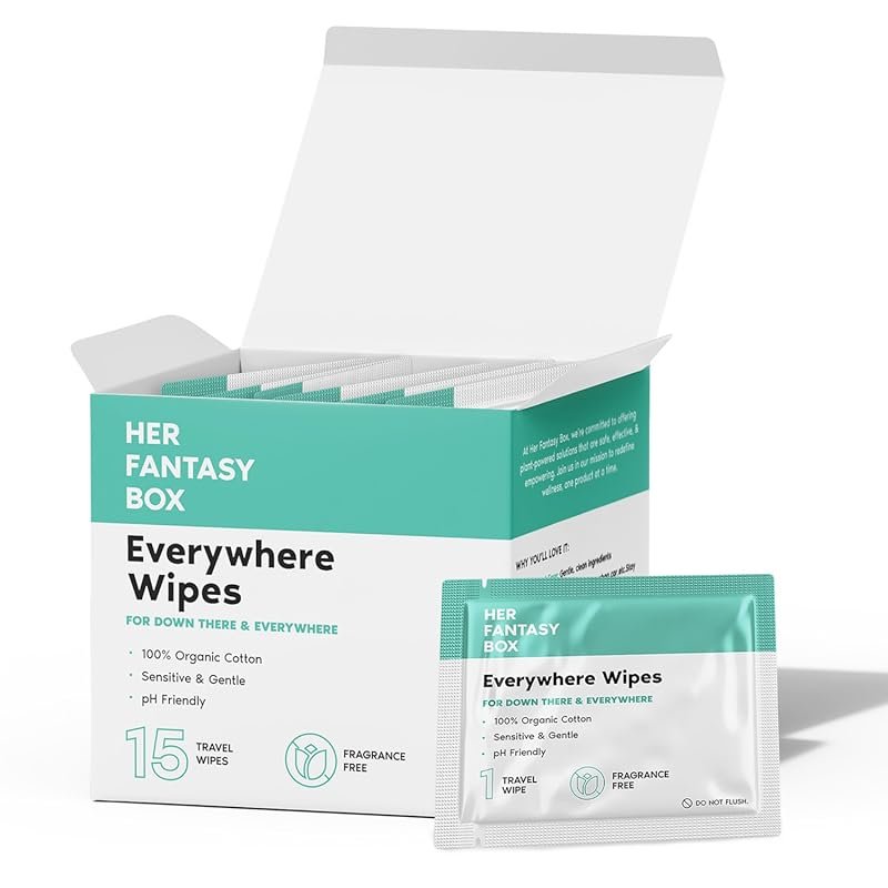 Her Fantasy Box Everywhere Wipes - Organic Cotton, pH-Balanced, Fragra