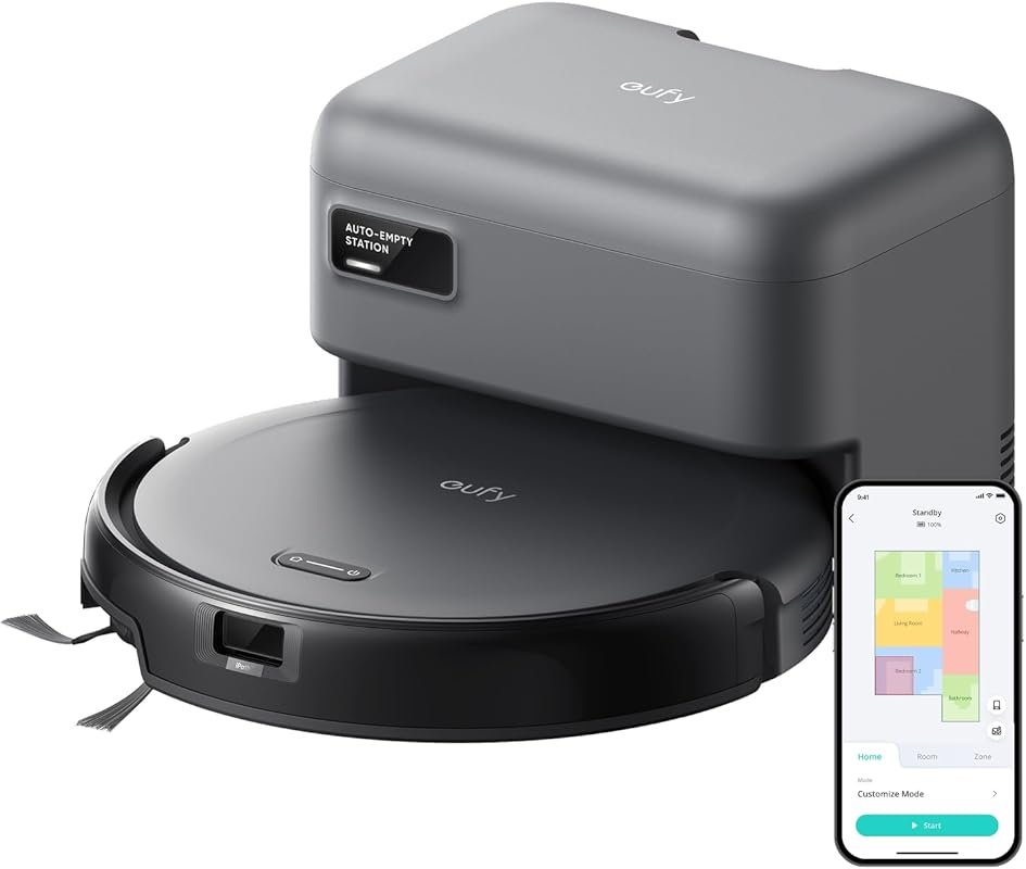 eufy C10 Self-Emptying Robot Vacuum: LiDAR Navigation, 8-Week Hands-Fr