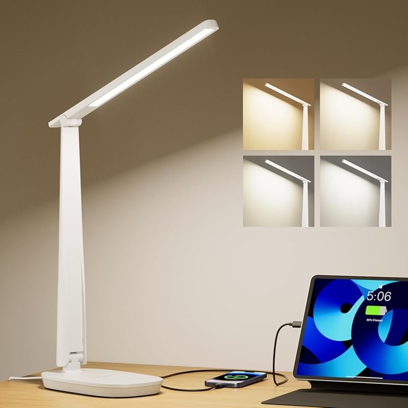 Honeywell LED Desk Lamp Eye-Caring 4 Color Modes Touch Control USB A+C