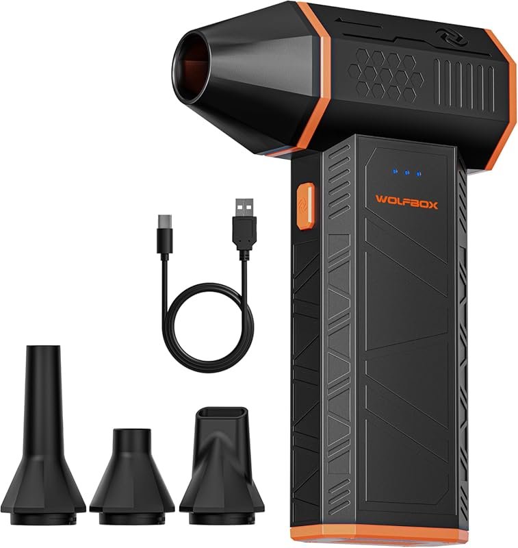 WOLFBOX MF50 Electric Air Duster: 110000RPM Power with 3-Speed Adjusta