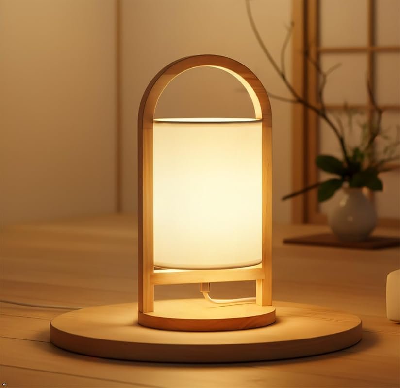 AFORTLO Minimalist Nordic Style Desk Lamp with Japanese Handle for Bed