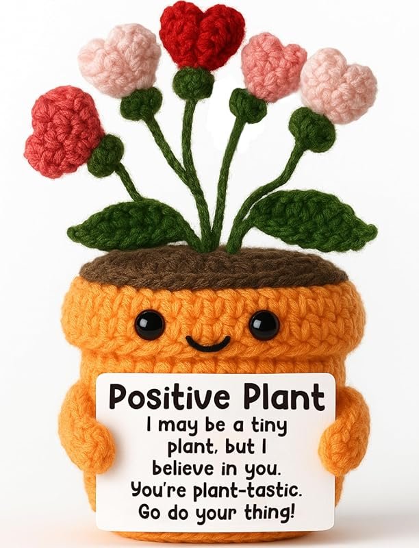 Affirmations Crochet Flowers - Positive Plant Gift for Encouragement M