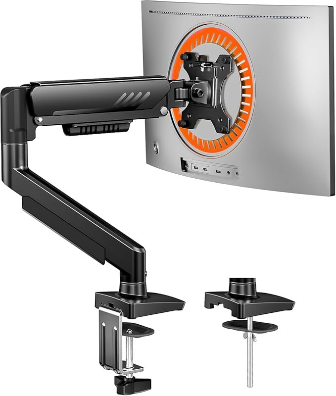 ErGear Single Monitor Arm 13-34 Inch Screens, Tool-Free VESA Mount wit