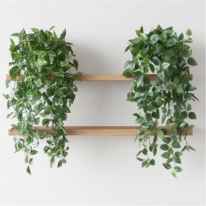 35.5-inch Artificial Pothos Ivy Set of 2 with Pots Realistic Fake Hang