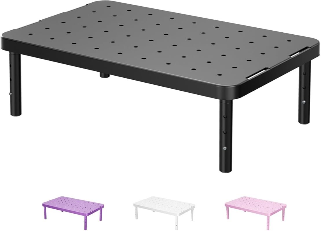 WALI Adjustable Computer Monitor Stand with Under-Desk Storage for Lap