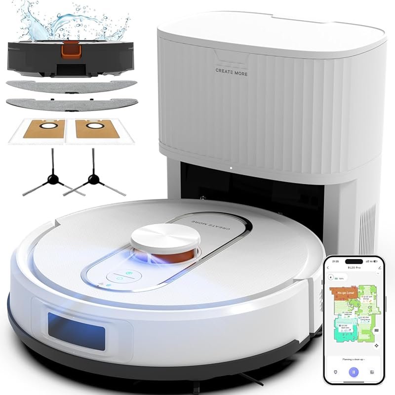 Robot Vacuum Mop: LiDAR Navigation, Mapping, Self-Emptying 90 Days Han